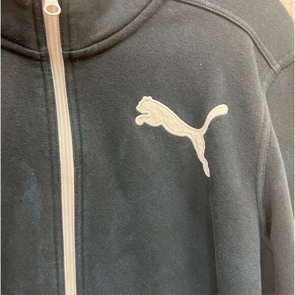 Vintage Y2K Puma Full Zip Logo sweatshirt jacket Black Size Medium - Picture 6 of 11